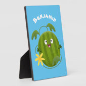 Stomme glimlachende watermeloen cartoon fotoplaat (Zijkant)