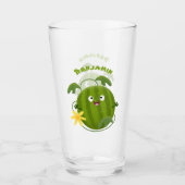 Stomme glimlachende watermeloen cartoon glas (Voorkant)