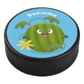 Stomme glimlachende watermeloen cartoon hockey puck (3/4)