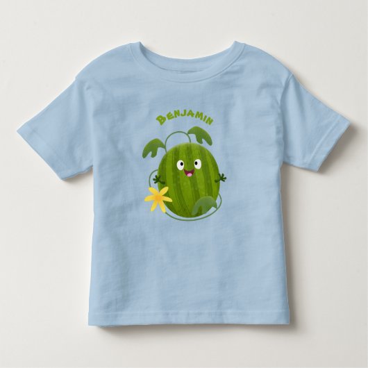 Stomme glimlachende watermeloen cartoon kinder shirts (Voorkant)