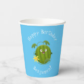 Stomme glimlachende watermeloen cartoon papieren bekers (Achterkant)