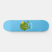 Stomme glimlachende watermeloen cartoon persoonlijk skateboard (Horizontaal)