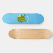 Stomme glimlachende watermeloen cartoon persoonlijk skateboard (Horizontaal)