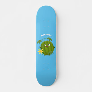 Stomme glimlachende watermeloen cartoon persoonlijk skateboard