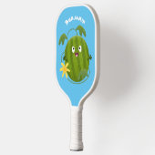 Stomme glimlachende watermeloen cartoon pickleball paddle (Links)