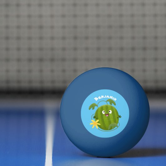 Stomme glimlachende watermeloen cartoon pingpongbal (Net)
