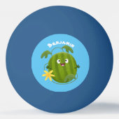 Stomme glimlachende watermeloen cartoon pingpongbal (Voorkant)