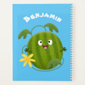 Stomme glimlachende watermeloen cartoon planner (Achterkant)