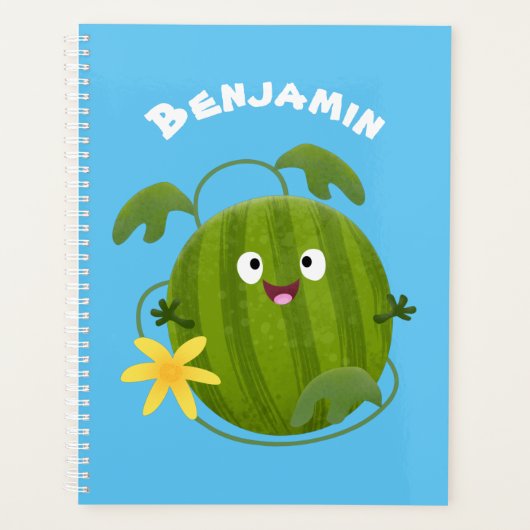 Stomme glimlachende watermeloen cartoon planner (Voorkant)