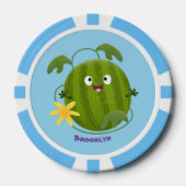 Stomme glimlachende watermeloen cartoon poker chips (Voorkant)