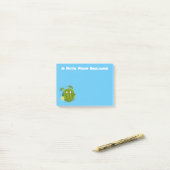 Stomme glimlachende watermeloen cartoon post-it® notes (Op bureau)