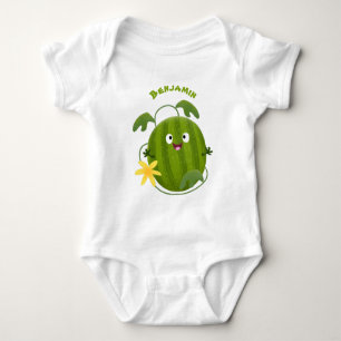 Stomme glimlachende watermeloen cartoon romper