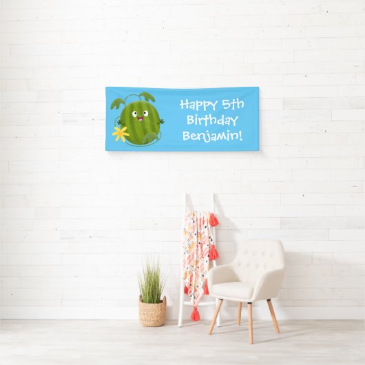 Stomme glimlachende watermeloen cartoon spandoek (Insitu)