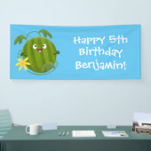 Stomme glimlachende watermeloen cartoon spandoek (Beurs)