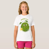 Stomme glimlachende watermeloen cartoon t-shirt (Voorkant volledig)
