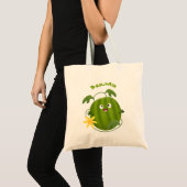 Stomme glimlachende watermeloen cartoon tote bag (Voorkant (product))