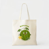 Stomme glimlachende watermeloen cartoon tote bag (Voorkant)