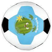 Stomme glimlachende watermeloen cartoon voetbal (Gedraaid)