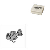 Stomme glimlachte vis rubberstempel (Gestempeld)