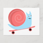 Stomme grappige slakkerritten op skateboard briefkaart (Voorkant)