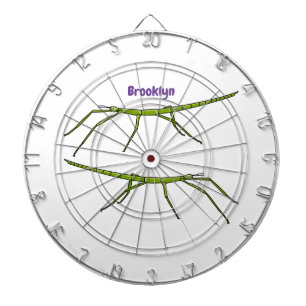 Stomme groene stokinsecten met gelukkige gezichten dartbord