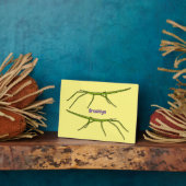 Stomme groene stokinsecten met gelukkige gezichten fotoplaat (Zijkant)