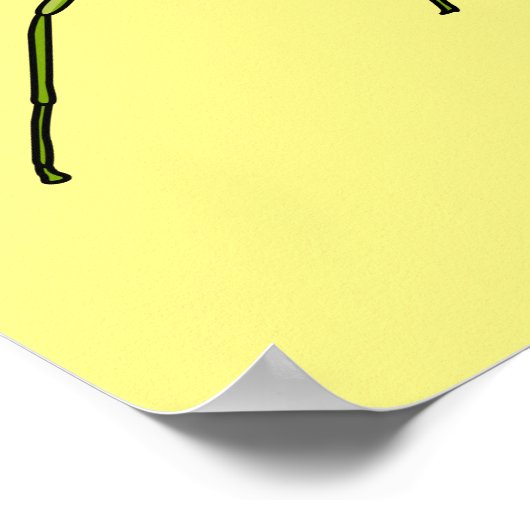 Stomme groene stokinsecten met gelukkige gezichten poster (Hoek)