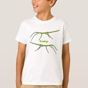 Stomme groene stokinsecten met gelukkige gezichten t-shirt