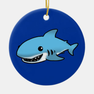 Stomme haai keramisch ornament