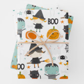 Stomme heks en pompoen gepersonaliseerd inpakpapier vel (In situ)