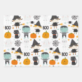 Stomme heks en pompoen gepersonaliseerd inpakpapier vel (Voorkant)