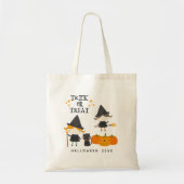 Stomme heksen en pompoen trick or treat halloween tote bag (Voorkant)