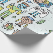 Stomme hipsters doodle set 2. Kleurrijke  hand Cadeaupapier (Hoek)