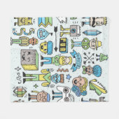Stomme hipsters doodle set 2. Kleurrijke hand Fleece Deken (Voorkant (Horizontaal))