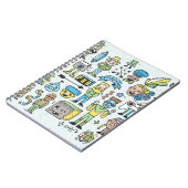 Stomme hipsters doodle set 2. Kleurrijke  hand Notitieboek (Linkerzijde)