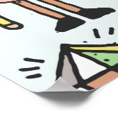 Stomme hipsters doodle set 2. Kleurrijke  hand Poster (Hoek)