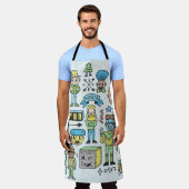 Stomme hipsters doodle set 2. Kleurrijke  hand Schort (Gedragen)