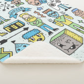 Stomme hipsters doodle set 2. Kleurrijke  hand Sherpa Deken (3/4)