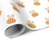 Stomme honingbijenpatroon. Funny yellow animal kin Cadeaupapier (Rol Hoek)