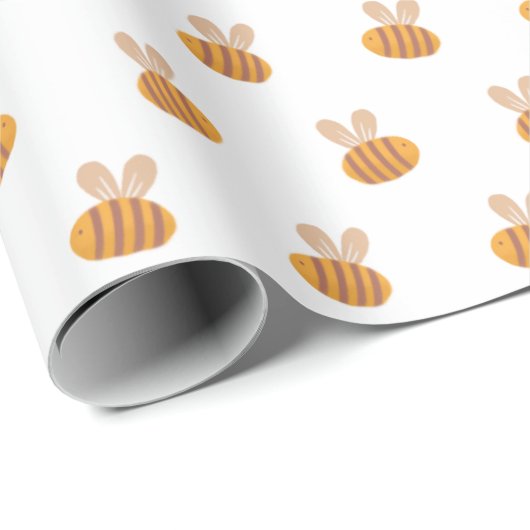 Stomme honingbijenpatroon. Funny yellow animal kin Cadeaupapier (Rol Hoek)