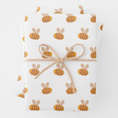 Stomme honingbijenpatroon. Funny yellow animal kin Inpakpapier Vel (In situ)