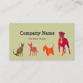 Stomme huisdieren. Dierhonden Katten Pet Salon Spa Vierkante Visitekaartje