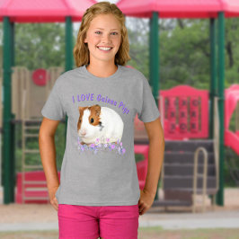 Stomme I hou van Guinee Varkens Bruin Witte Tekst T-shirt