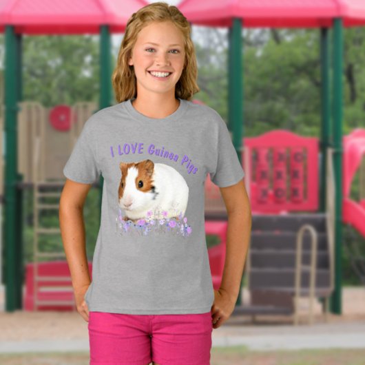 Stomme I hou van Guinee Varkens Bruin Witte Tekst T-shirt