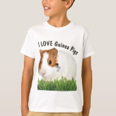 Stomme I hou van Guinee Varkens Bruin Witte Tekst T-shirt (Voorkant)