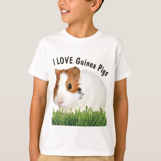 Stomme I hou van Guinee Varkens Bruin Witte Tekst T-shirt (Voorkant)