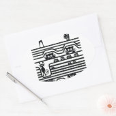 stomme katten lijn ovale sticker (Envelop)