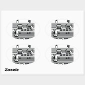 stomme katten lijn ovale sticker (Vel)