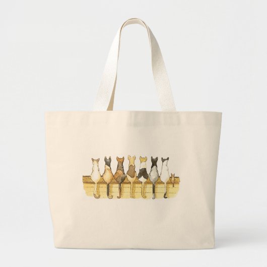 Stomme katten met rugleuning herbruikbare tas (Voorkant)