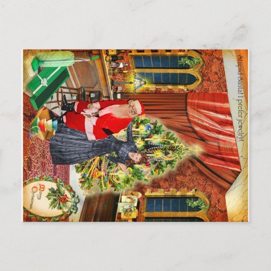 Stomme kerstman! Ik heb liever sieraden:/ Feestdagenkaart (Voorkant)